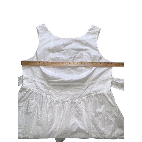 Wild Fable Womens White Sleeveless Cotton Dress With Tie Back & Pleated Skirt 2X - Picture 6 of 12